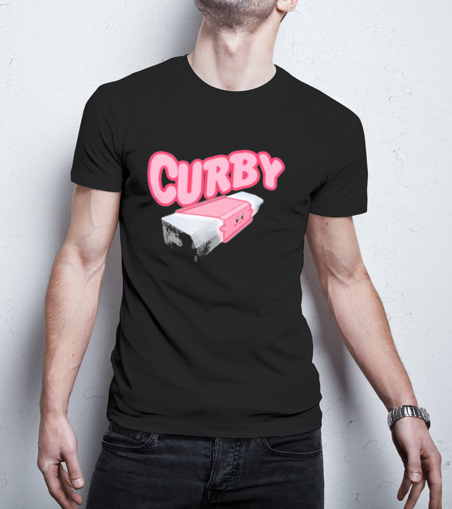 CURBY Pink Brick Character T-Shirt