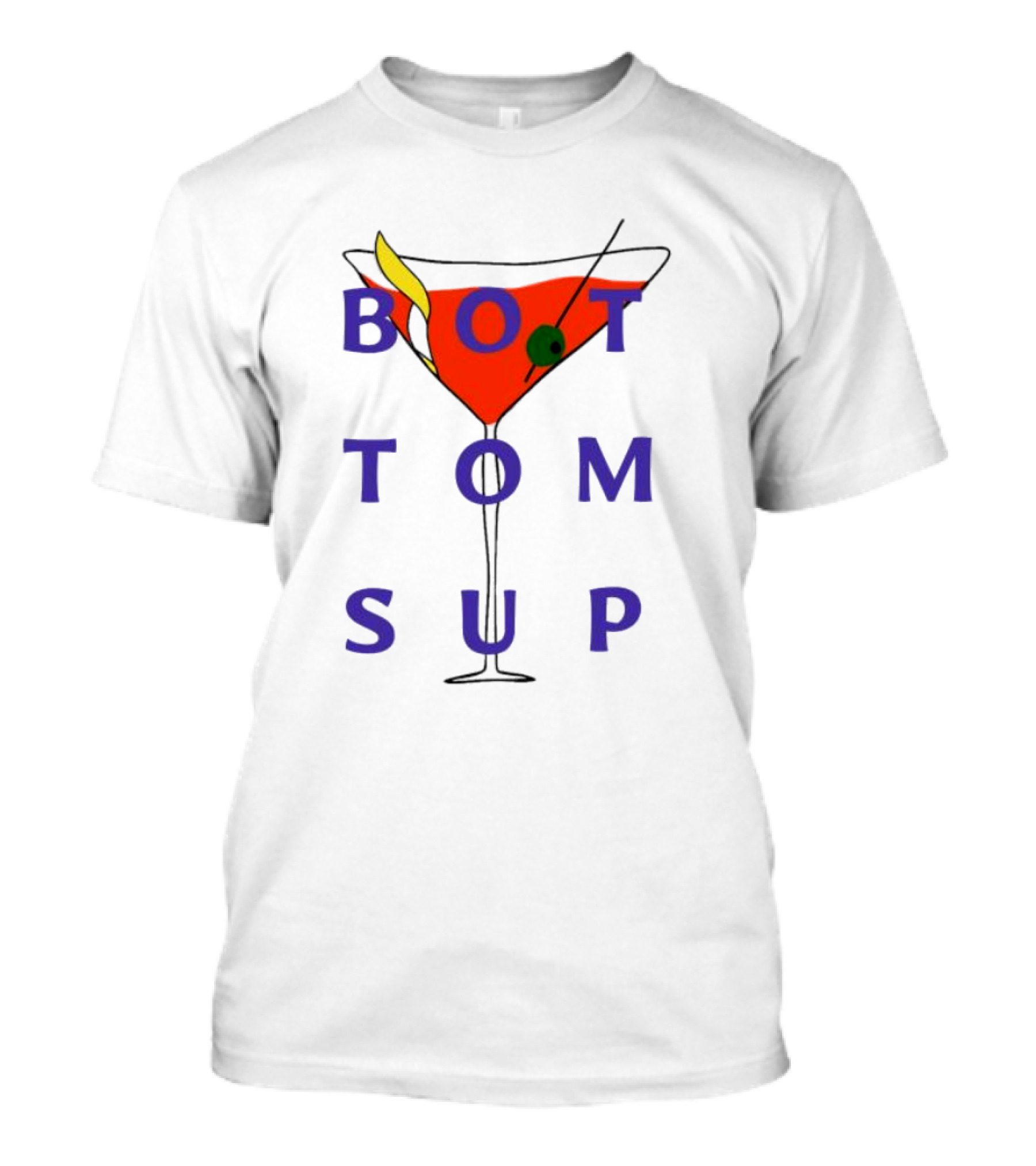 Tyca1 Bottoms Up Cocktail Martini Glass Fun T-Shirt