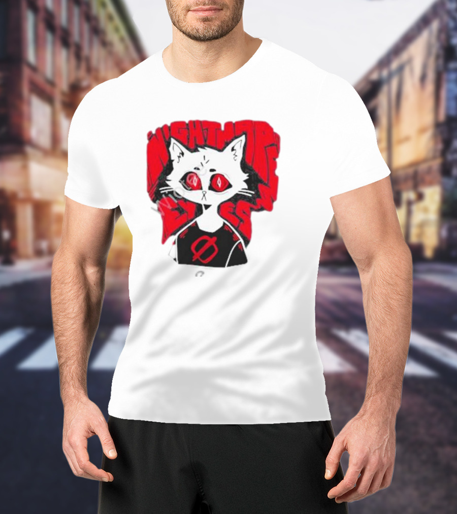 Nightmare Eyes Cat With Red Eyes And Zero T-Shirt