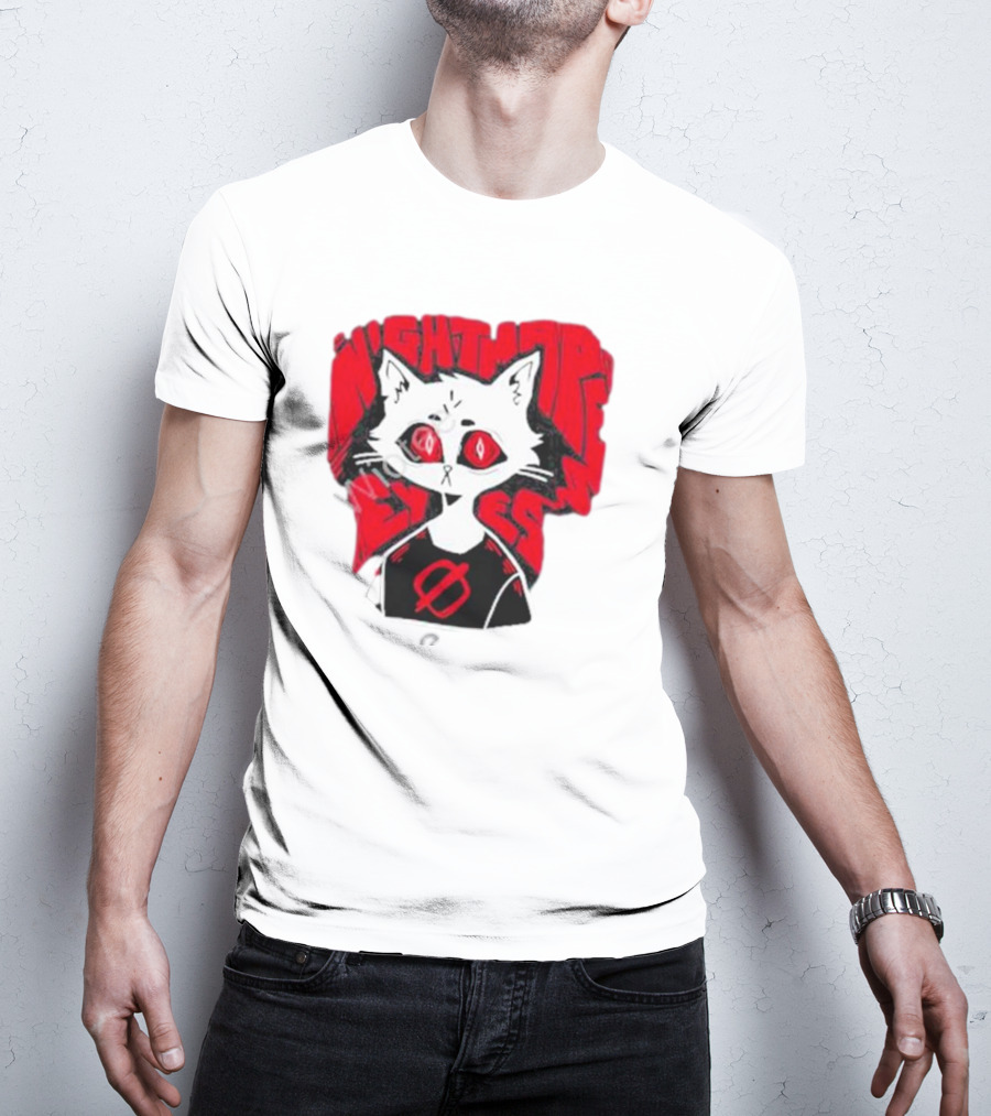 Nightmare Eyes Cat With Red Eyes And Zero T-Shirt