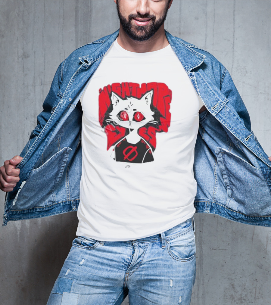 Nightmare Eyes Cat With Red Eyes And Zero T-Shirt