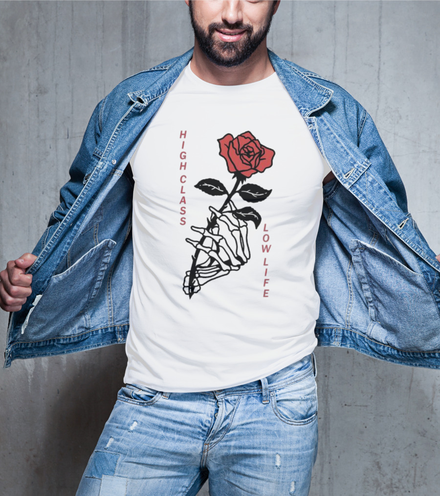 HIGH CLASS LOW LIFE Rose Skeleton T-Shirt