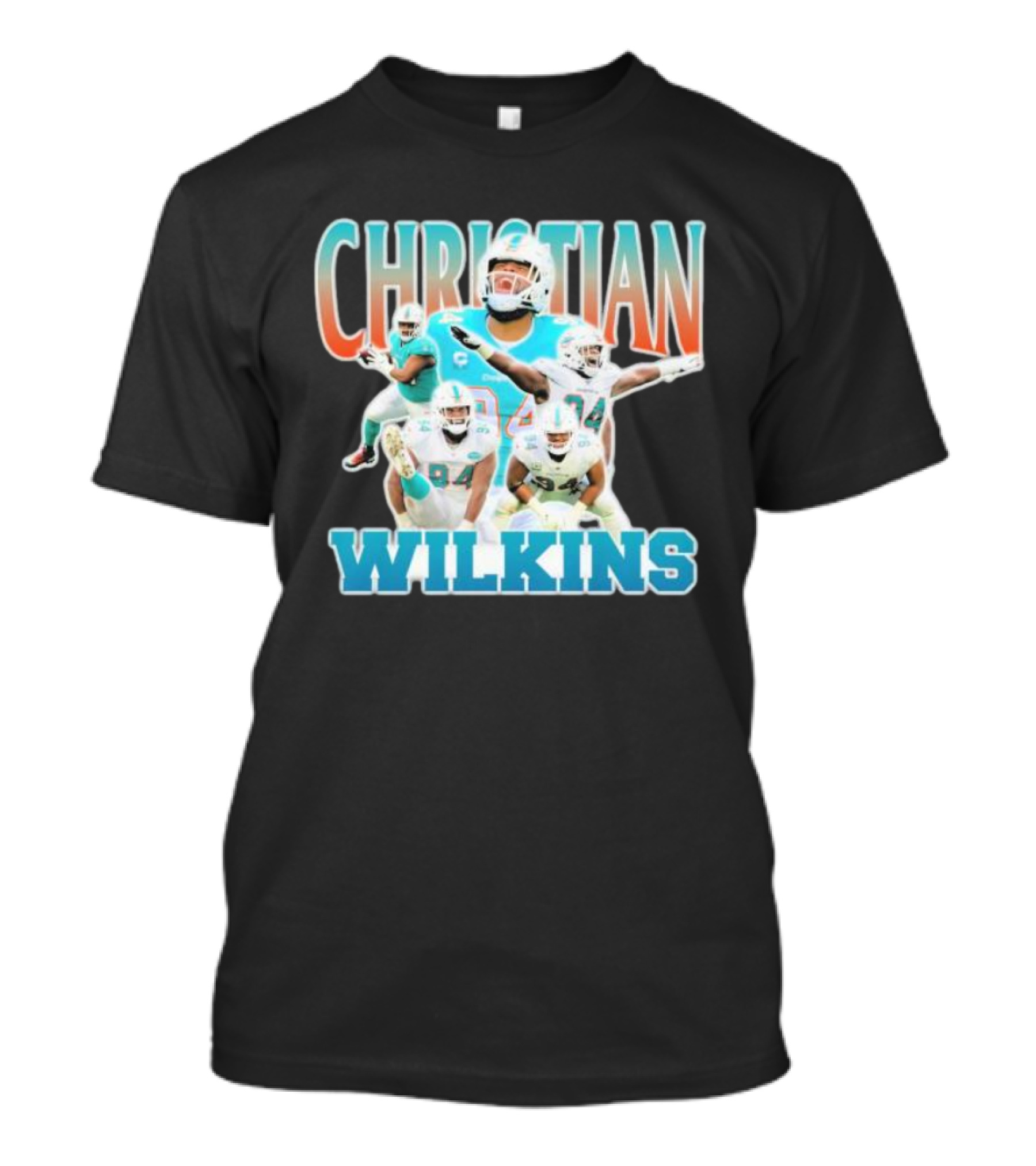 Christian Wilkins Miami Dolphins Football Player Collage T-Shirt