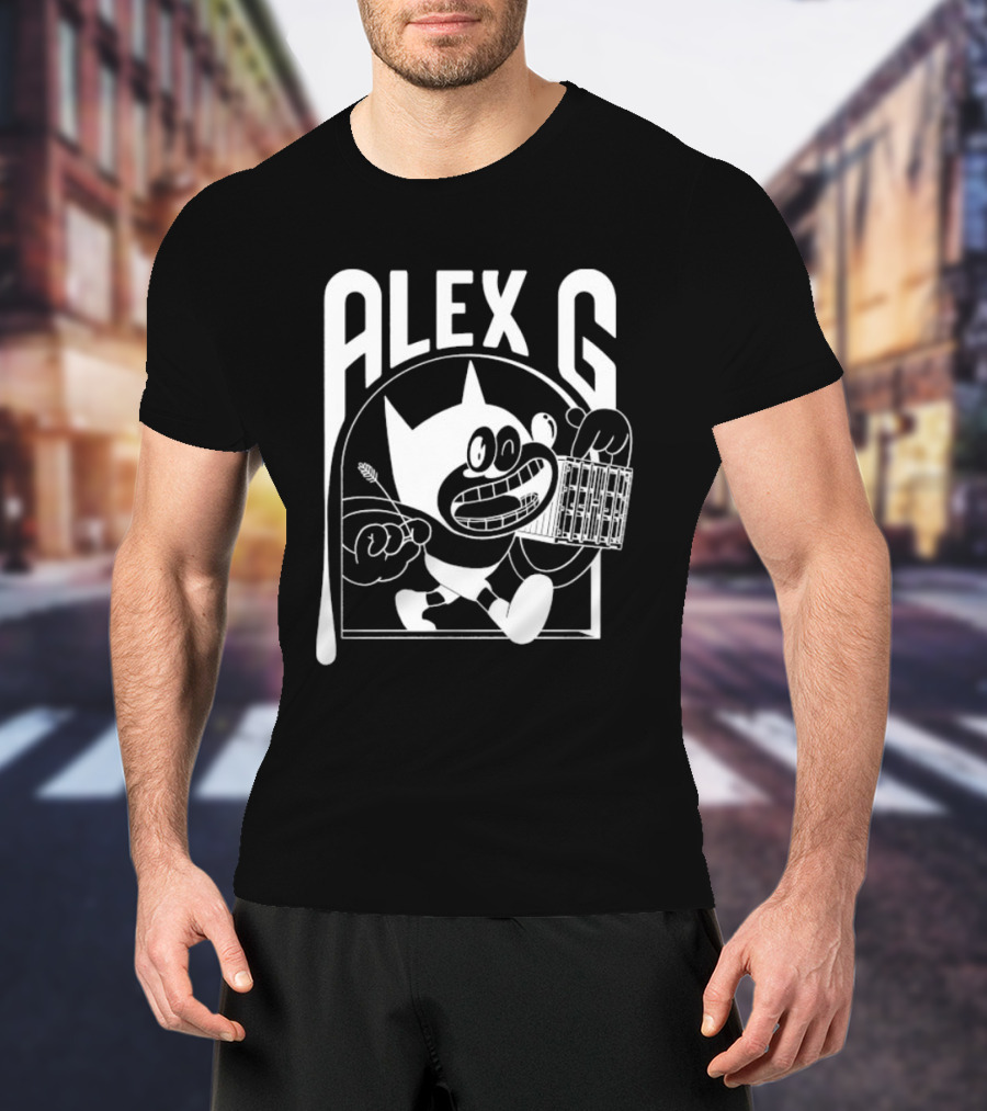 Alex G Cartoon Character With Keytar T-Shirt