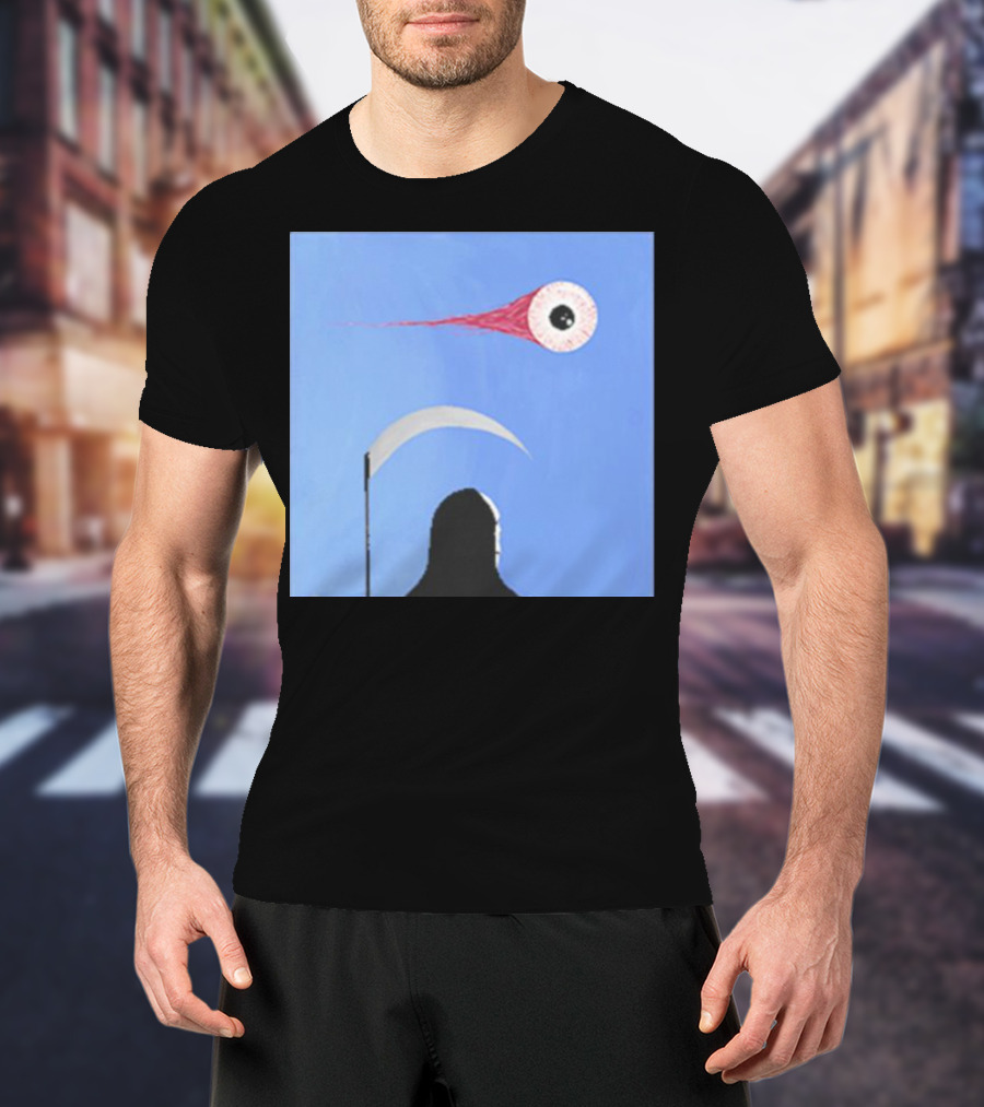 Grim Reaper With Scythe And Eyeball In Blue Sky Doja Cat Merch T-Shirt