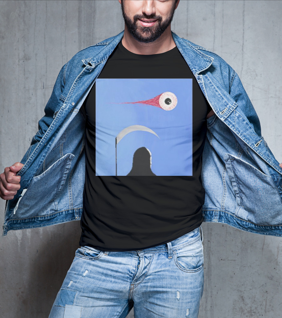 Grim Reaper With Scythe And Eyeball In Blue Sky Doja Cat Merch T-Shirt