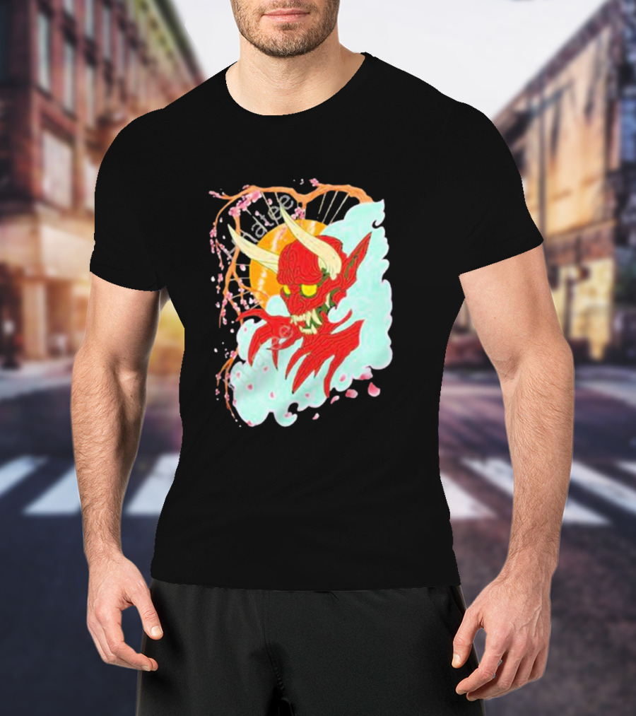 Elvis The Alien Oni Ayylien Clothing Red Demon Mask T-Shirt