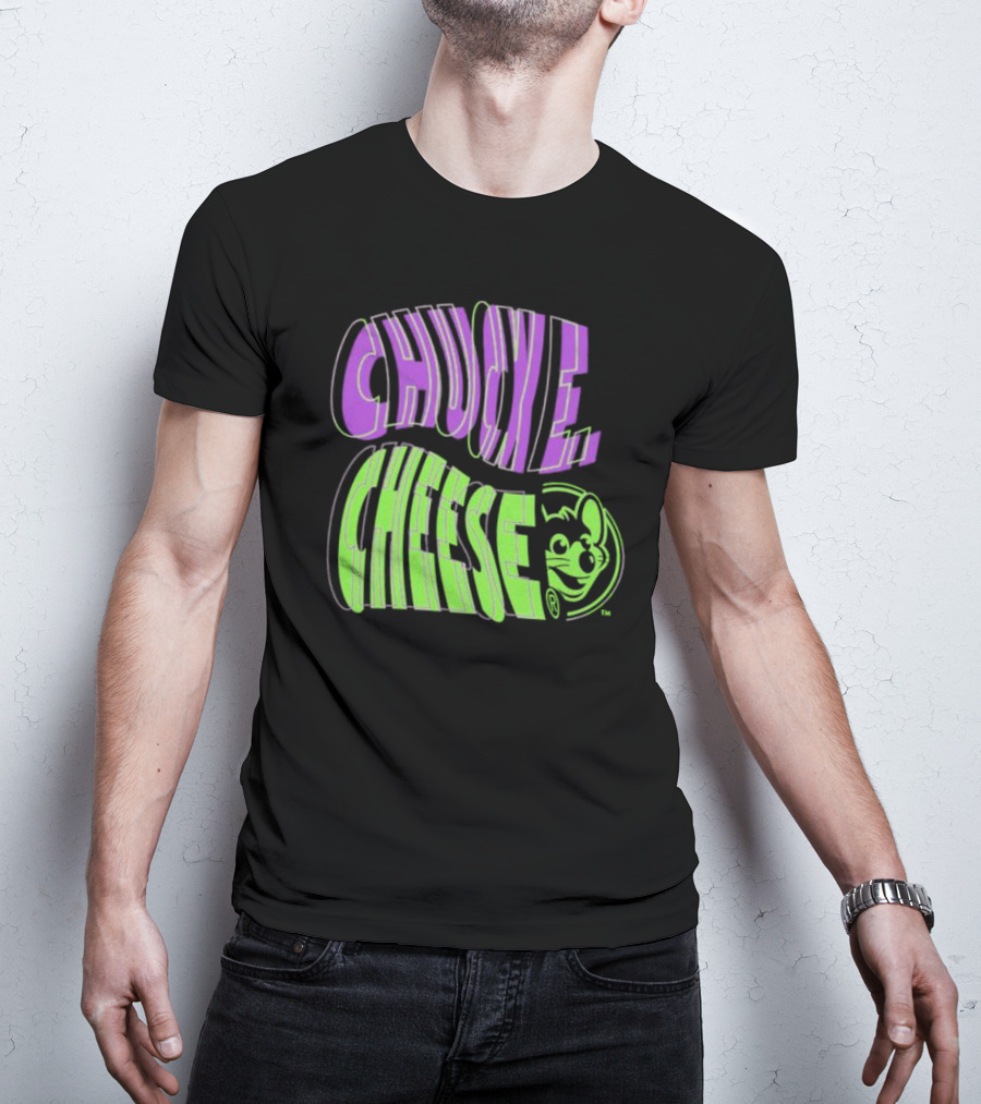 Chuck E. Cheese Spiral Text T-Shirt