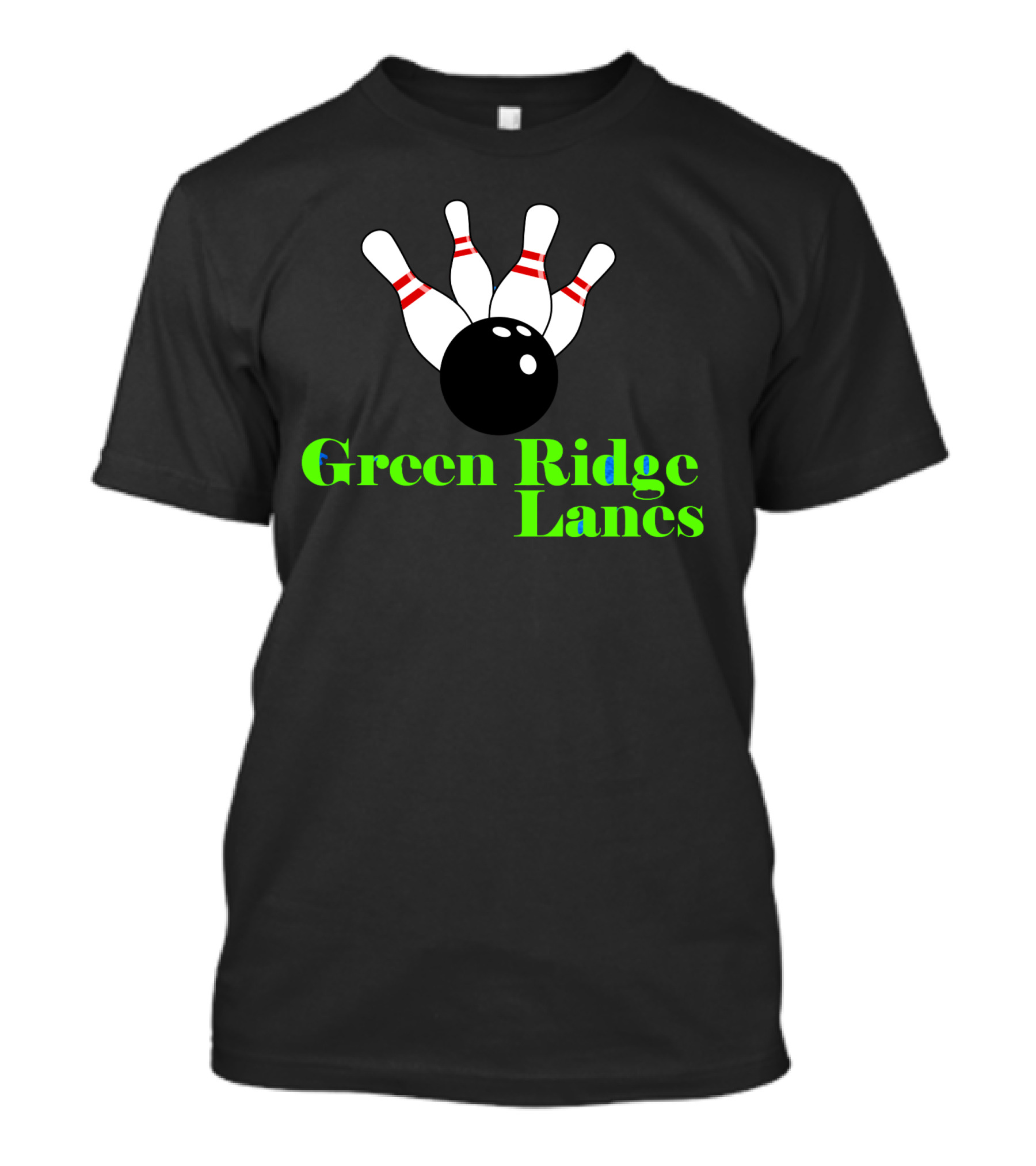 Green Ridge Lanes Bowling Alley Strikes And Pins T-Shirt