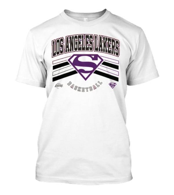 Los Angeles Lakers Superman Basketball Shield T-Shirt