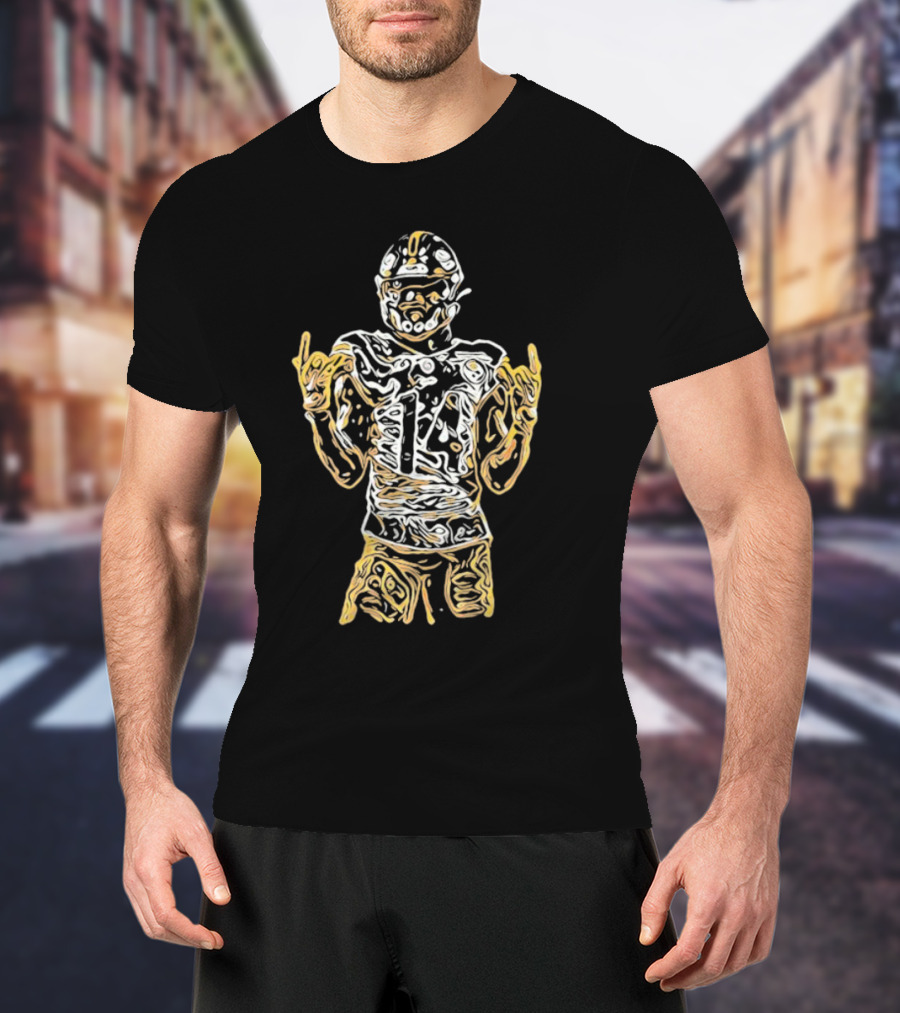 Black And Gold George Football Number 14 Iconic Sports T-Shirt
