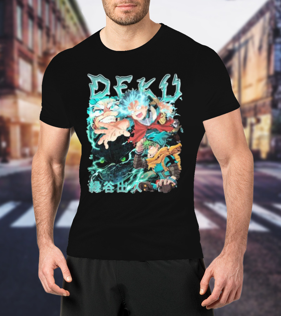 DEKU Midoriya Izuku My Hero Academia Anime Characters Electric Aura Battle Scene T-Shirt