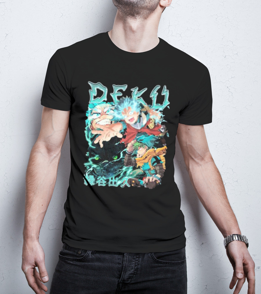 DEKU Midoriya Izuku My Hero Academia Anime Characters Electric Aura Battle Scene T-Shirt