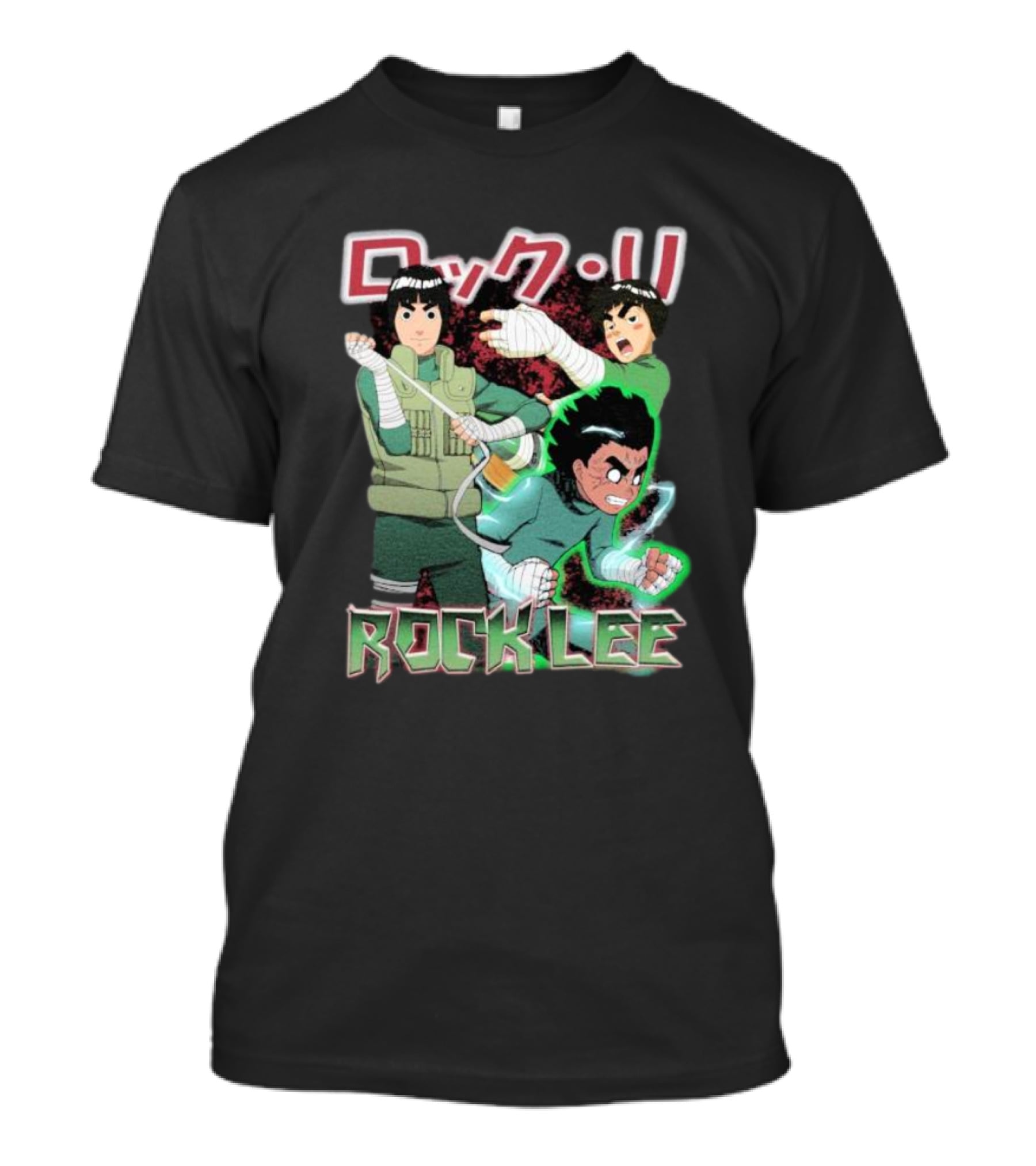 Rock Lee Dynamic Ninja Japanese Text T-Shirt
