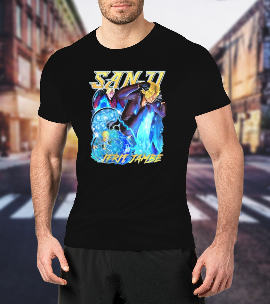 Sanji Ifrit Jambe Fiery Battle Stance Anime T-Shirt