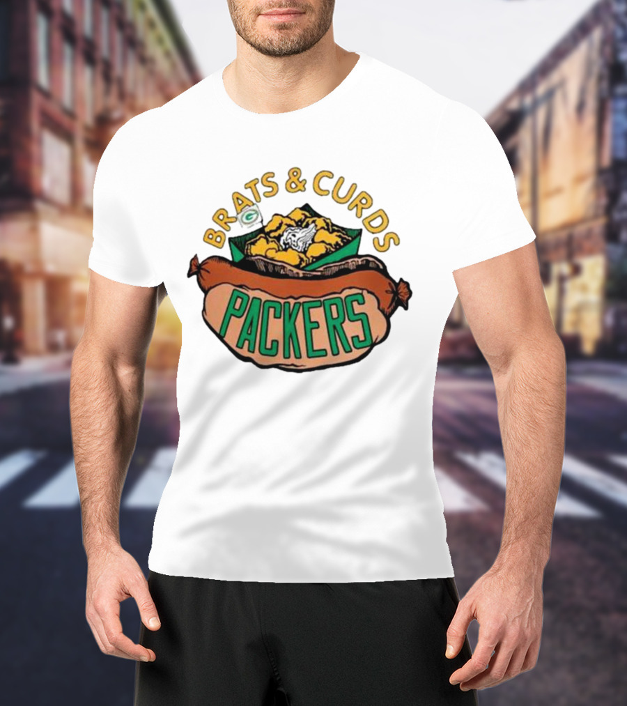 Brats And Curds Packers Sausage And Cheese T-Shirt