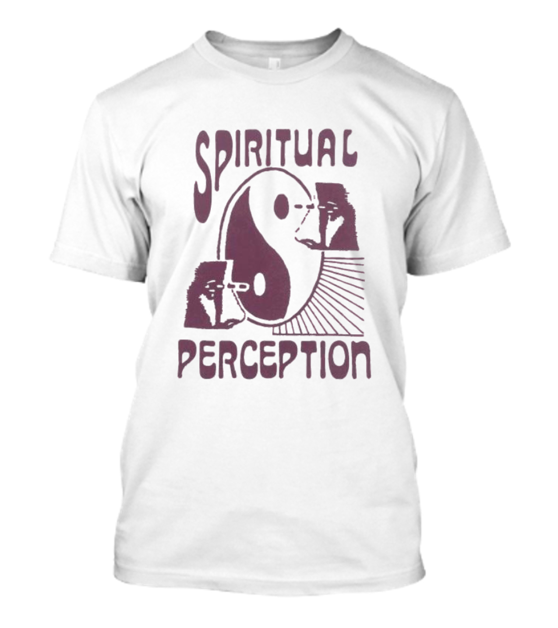 Spiritual Perception Yin Yang Symbol With Thinking Figures T-Shirt