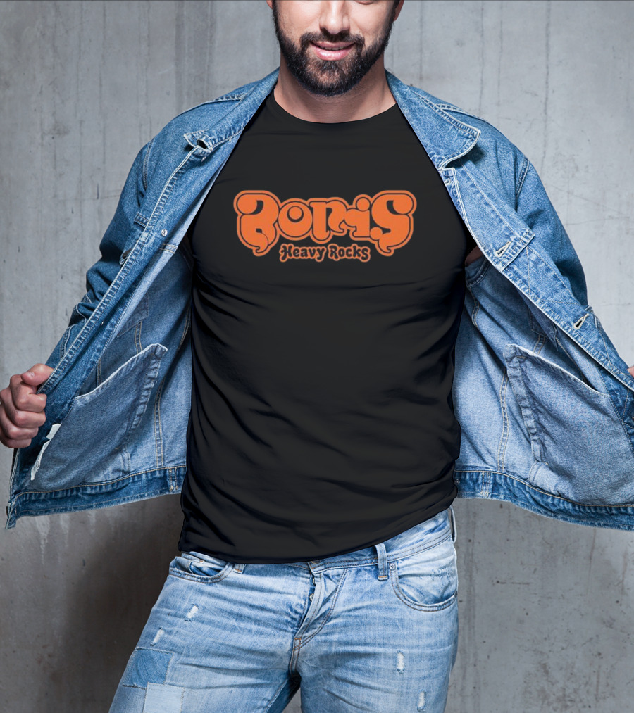 Boris Heavy Rocks Orange Text T-Shirt