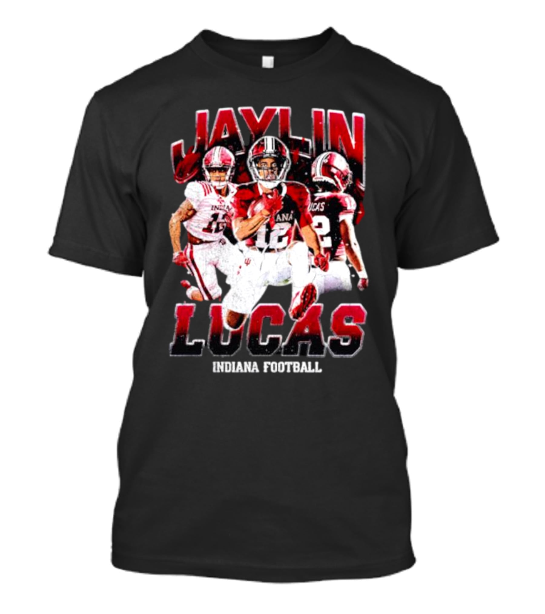 Jaylin Lucas Indiana Football Athlete Action Collage T-Shirt