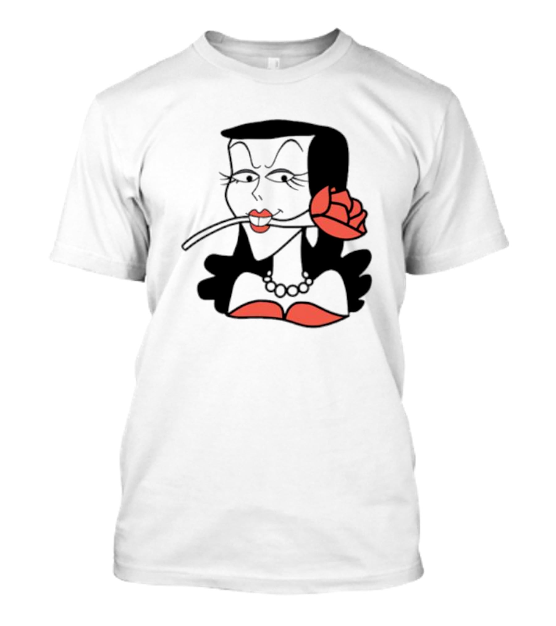 Kurt Cobain Natasha Fatale Iconic Cartoon Fusion ретро Шик меховый шарф розы T-Shirt