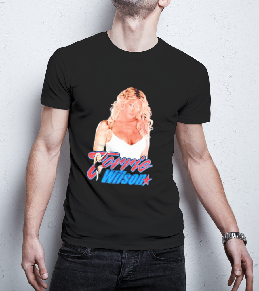 Torrie Wilson Star Text And Photo T-Shirt