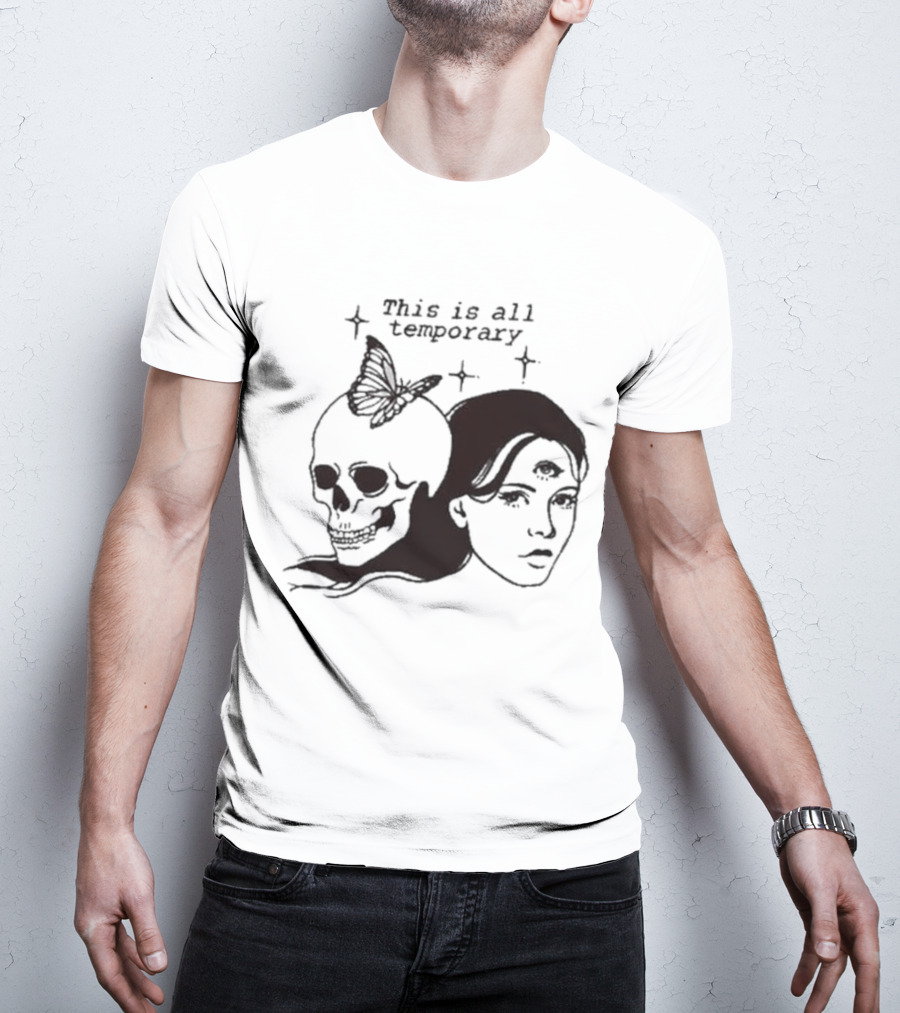 This Is All Temporary Skull Butterfly Third Eye Kira Cyan Rittgers T-Shirt