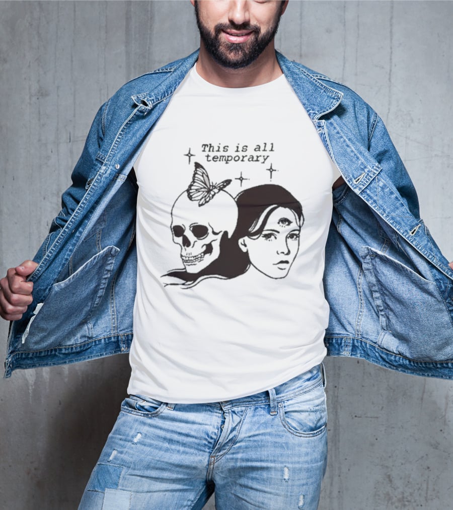 This Is All Temporary Skull Butterfly Third Eye Kira Cyan Rittgers T-Shirt