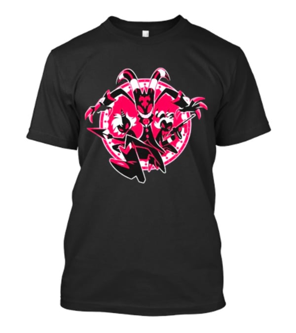 Helluva Boss IMP Characters Circle Pink And Black T-Shirt