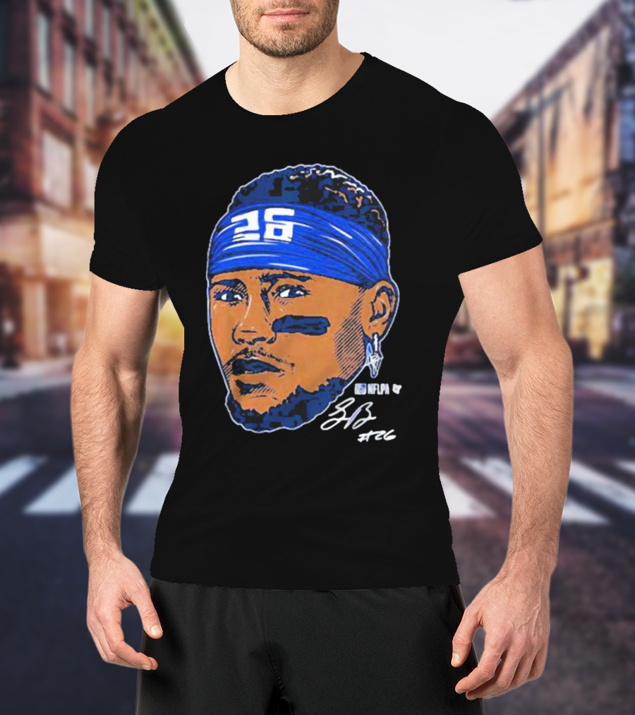 Saquon Barkley 26 NFLPA Swag Head Signature T-Shirt