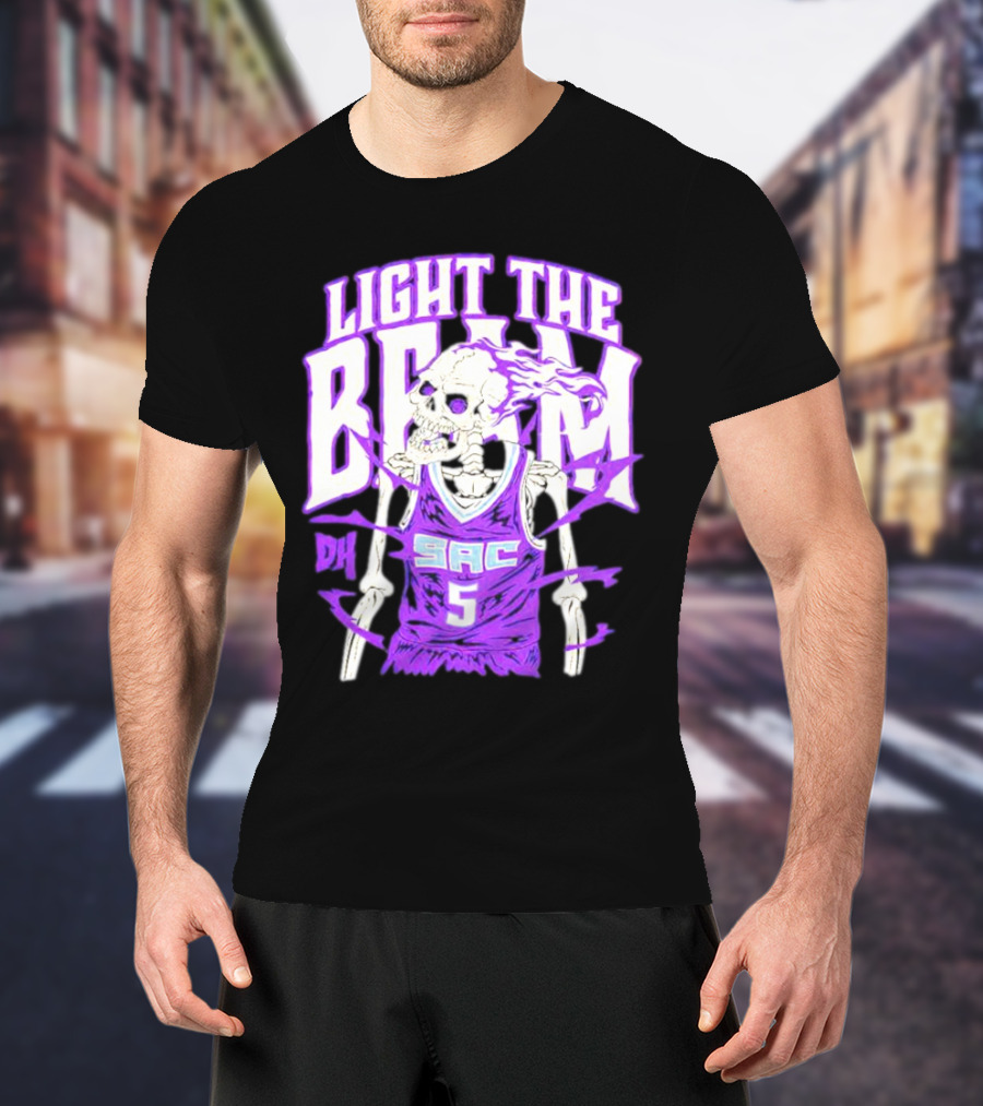 Light The Beam Skeleton SAC 5 Kings Drip Heads T-Shirt