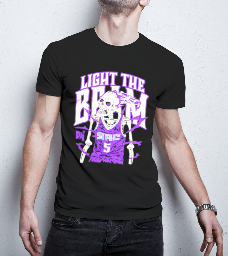 Light The Beam Skeleton SAC 5 Kings Drip Heads T-Shirt