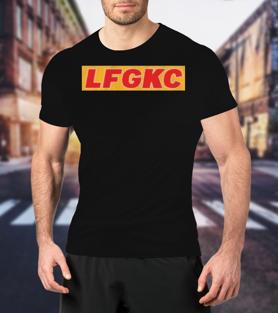 LFG KC Kansas City Football Red Gold Text T-Shirt