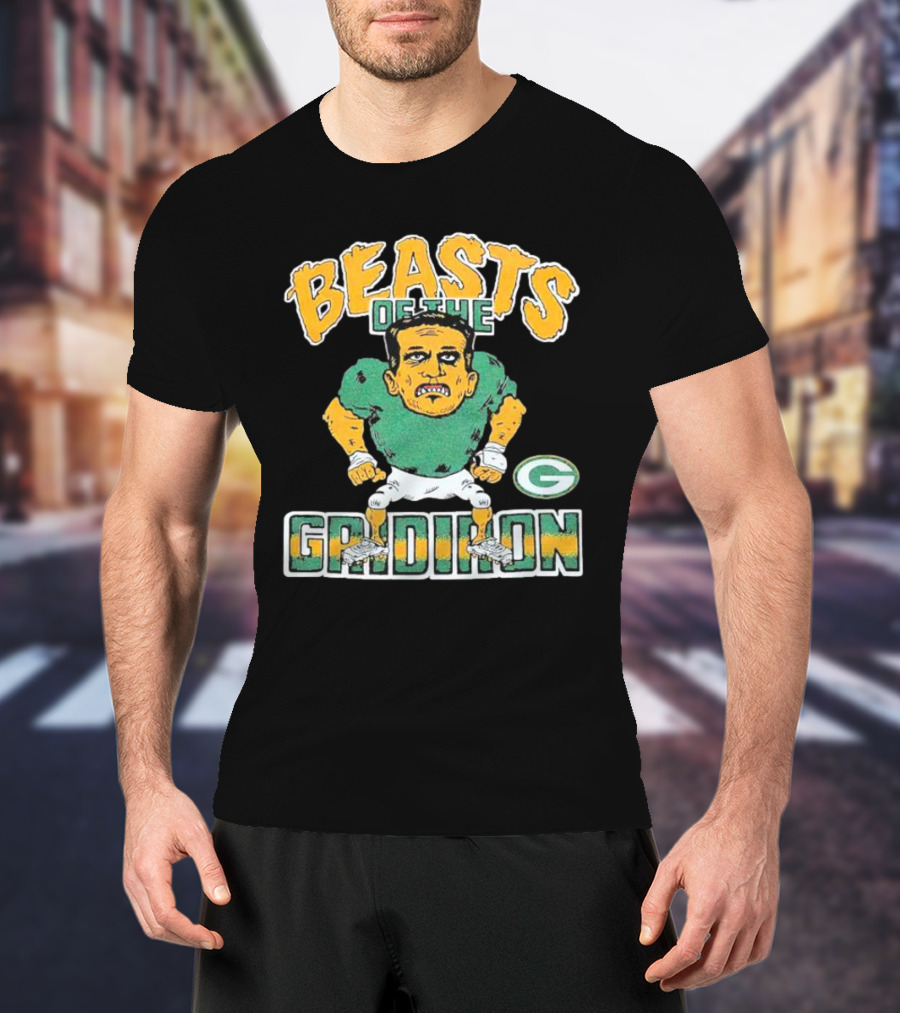 Beasts Of The Gridiron Green Bay Packers Player Caricature T-Shirt