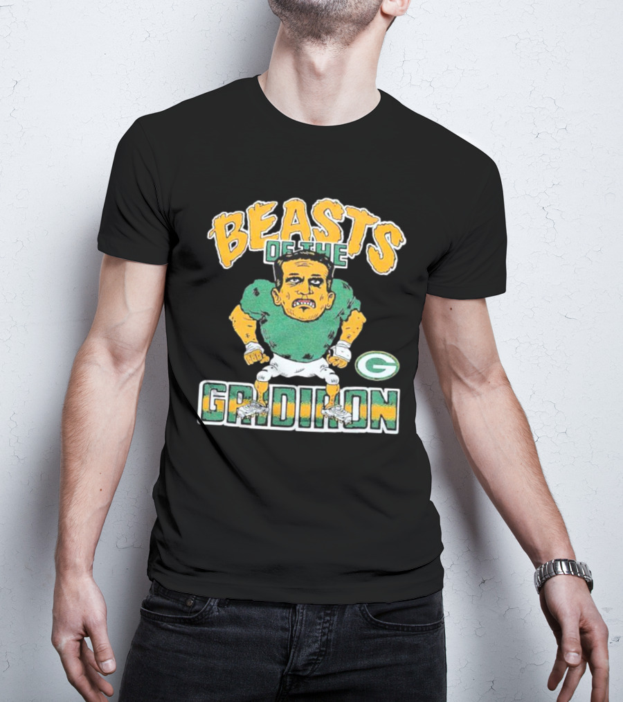 Beasts Of The Gridiron Green Bay Packers Player Caricature T-Shirt