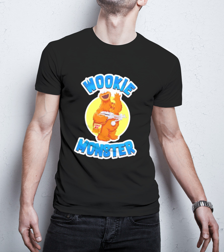 Wookiee Monster Cookie Fusion Character With Blaster T-Shirt