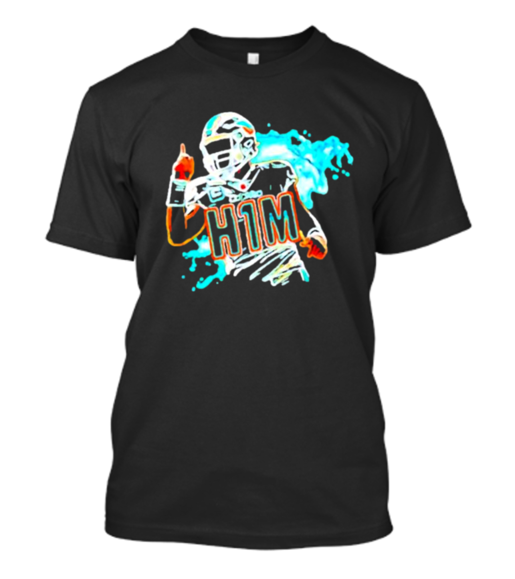 Miami Dolphins H1M Paint Football Player Splash T-Shirt