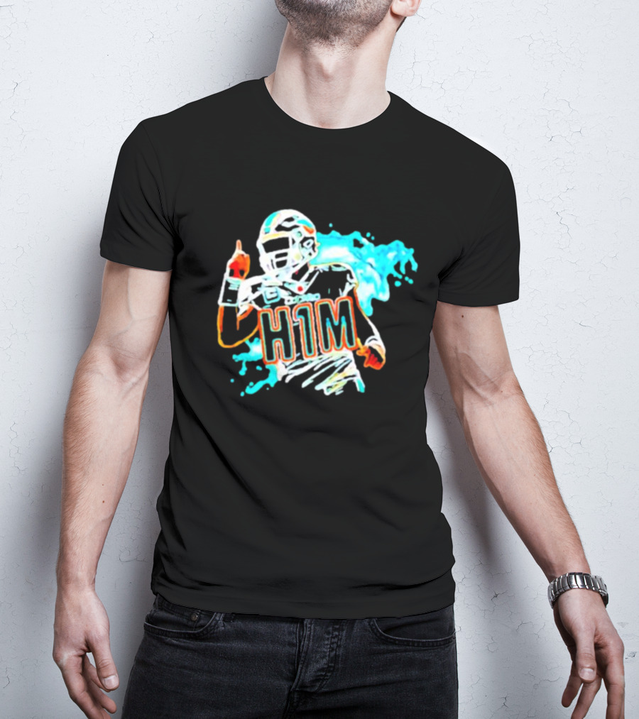Miami Dolphins H1M Paint Football Player Splash T-Shirt