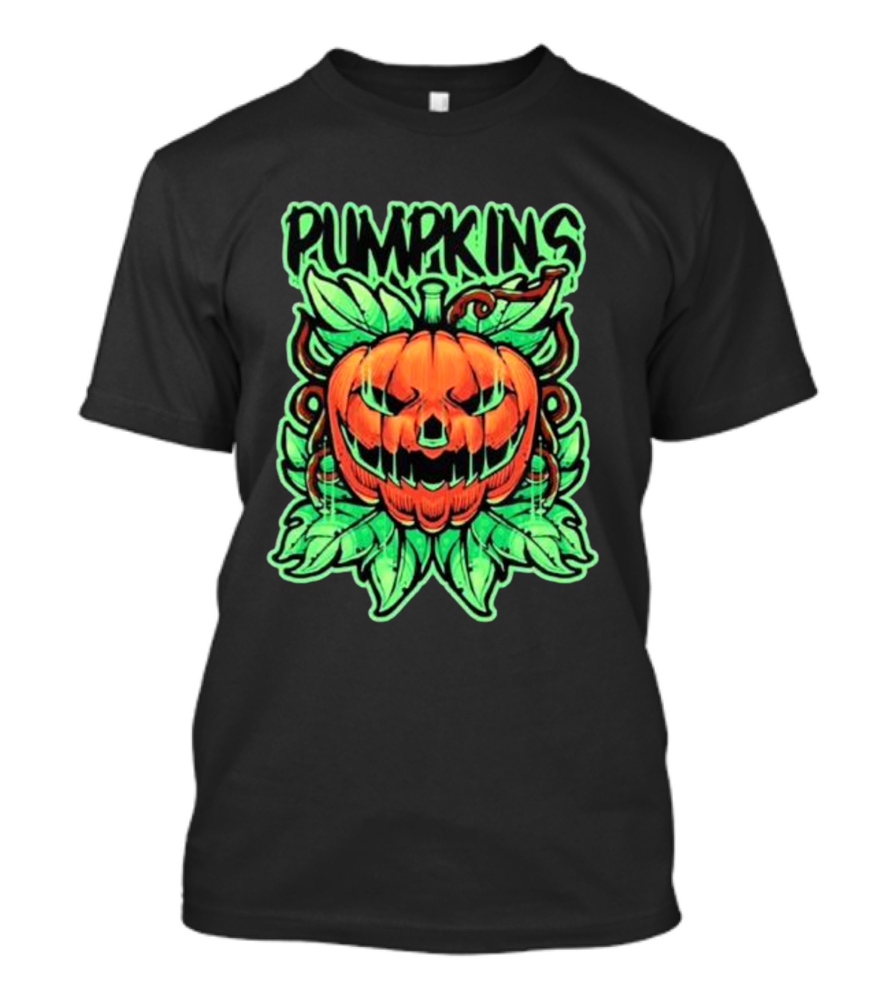 Pumpkins Horror Halloween Jack-o'-Lantern With Creepy Vines T-Shirt