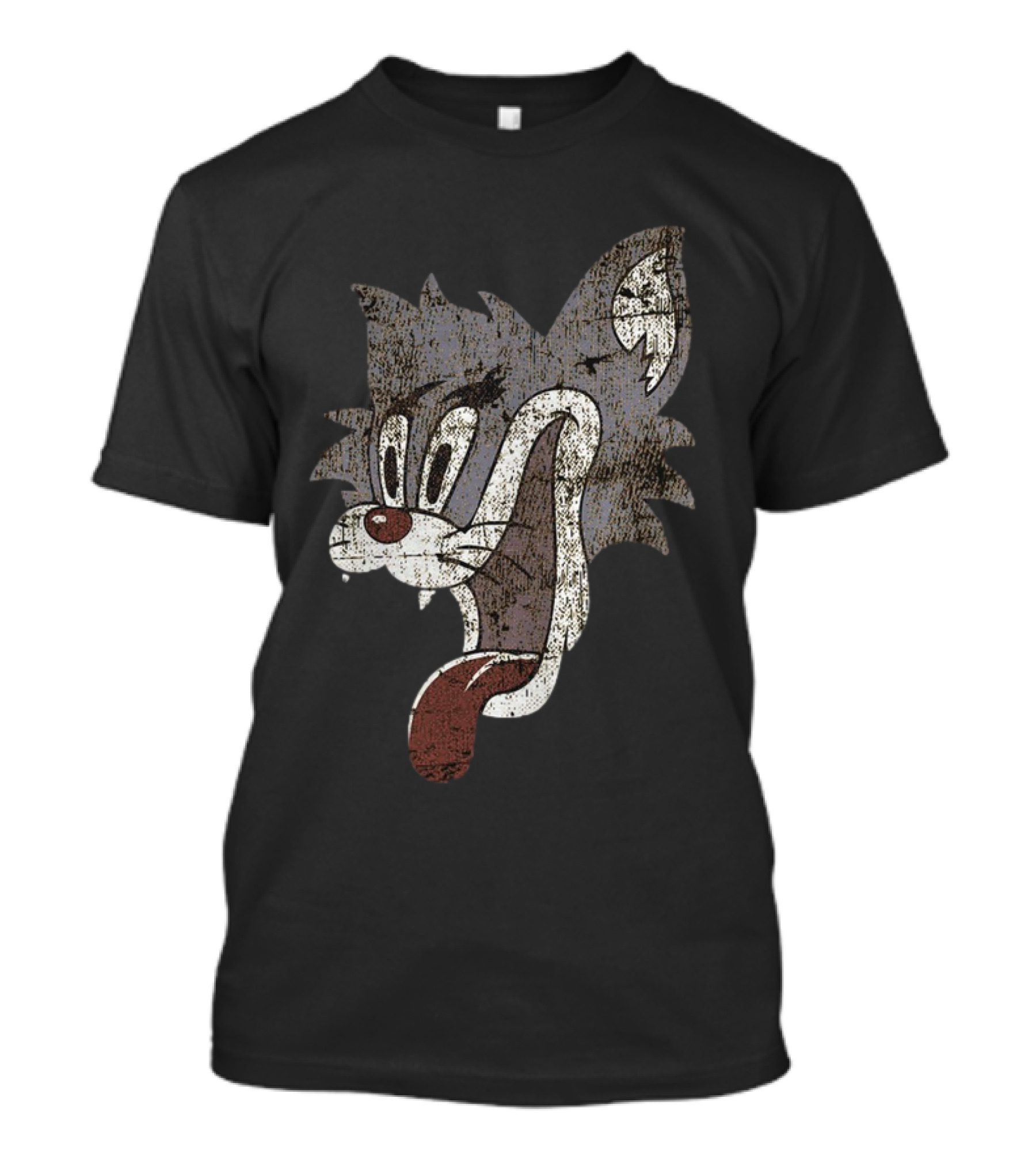 Patrick Hockstetter Cat Distressed Cartoon Face T-Shirt