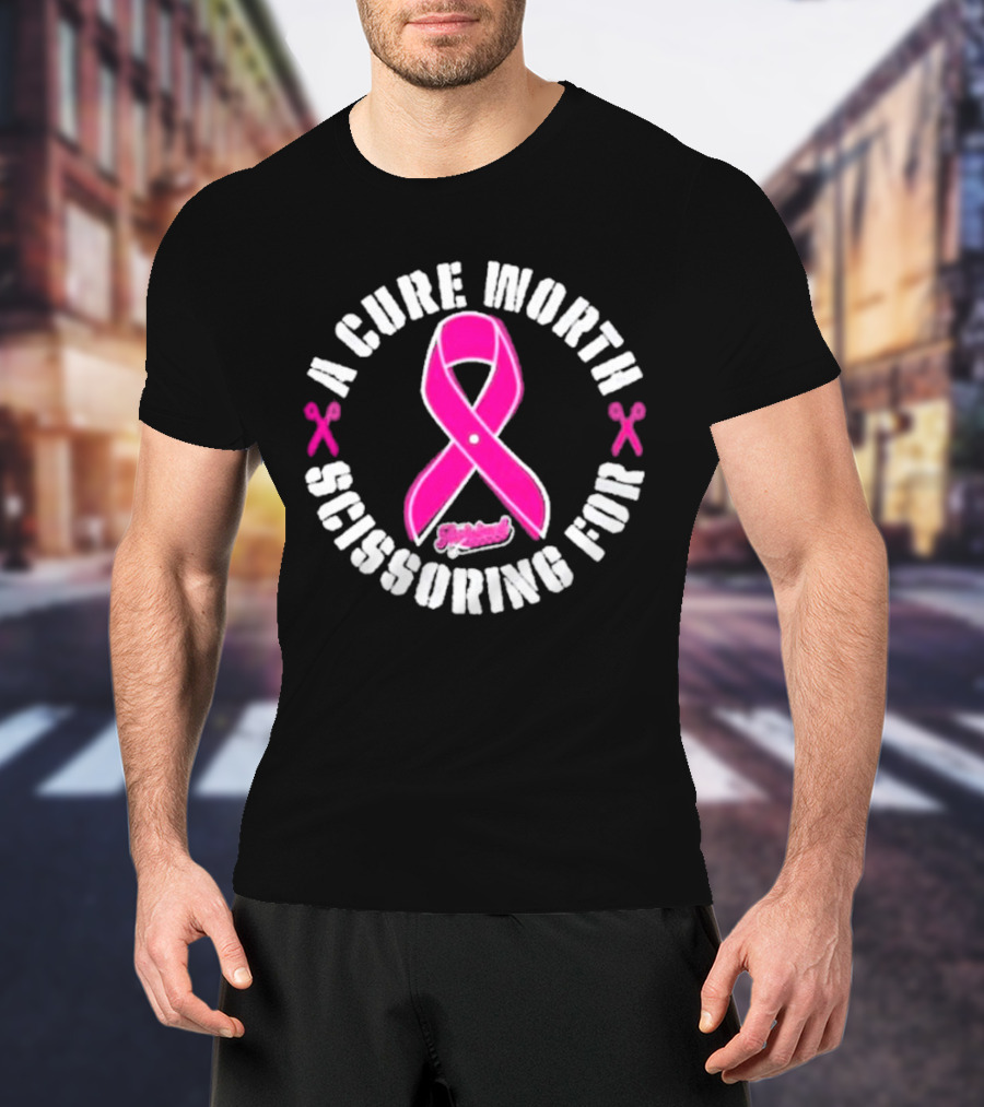 A Cure Worth Scissoring For Pink T-Shirt