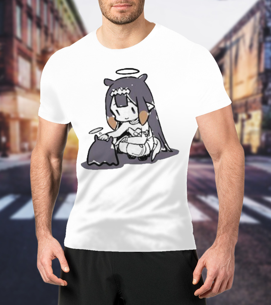 Hololive Ninomae Inanis Tako Fan Art Cute Anime Character Interaction T-Shirt