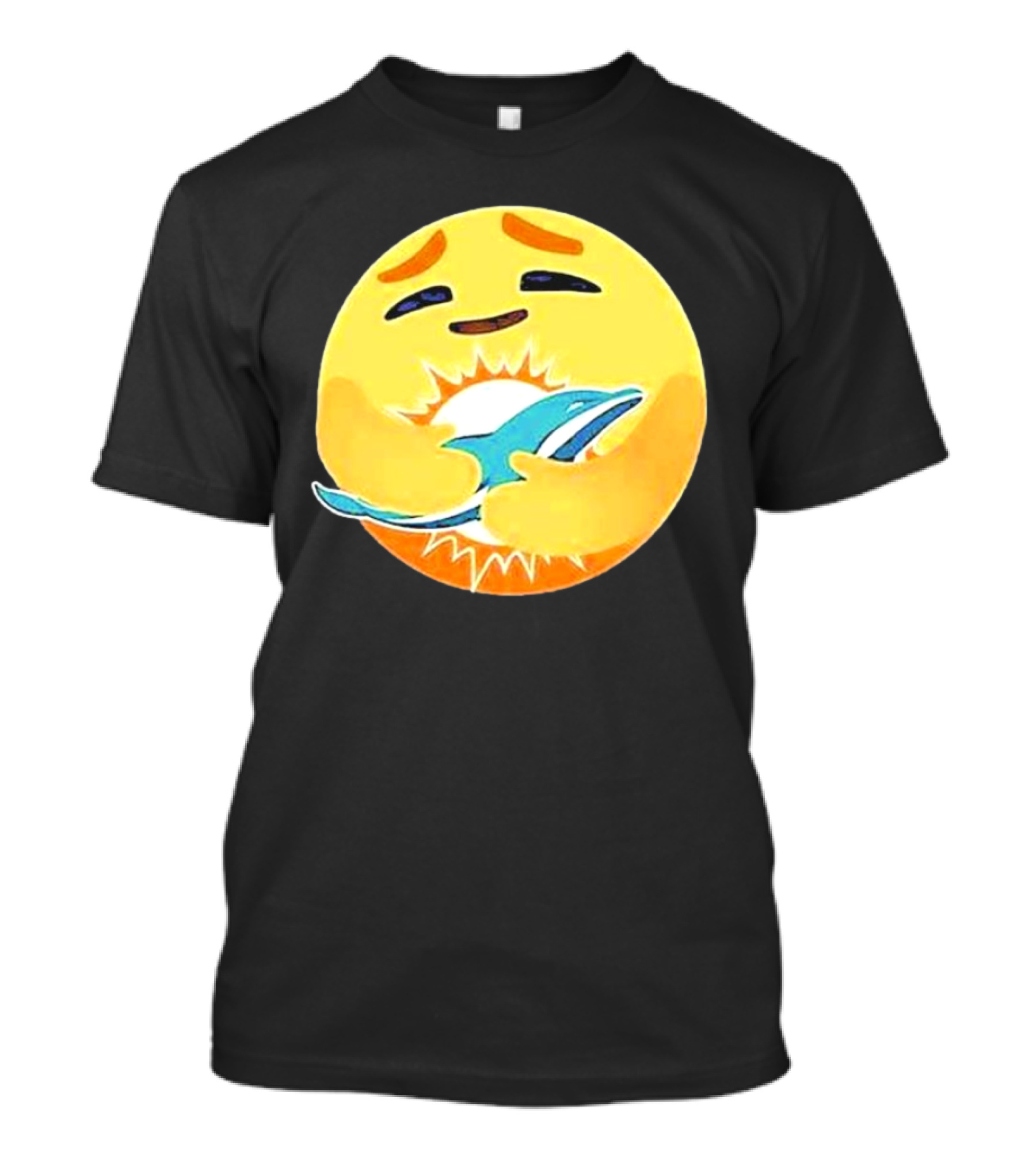 Miami Dolphins Emoji Hugging Dolphin T-Shirt