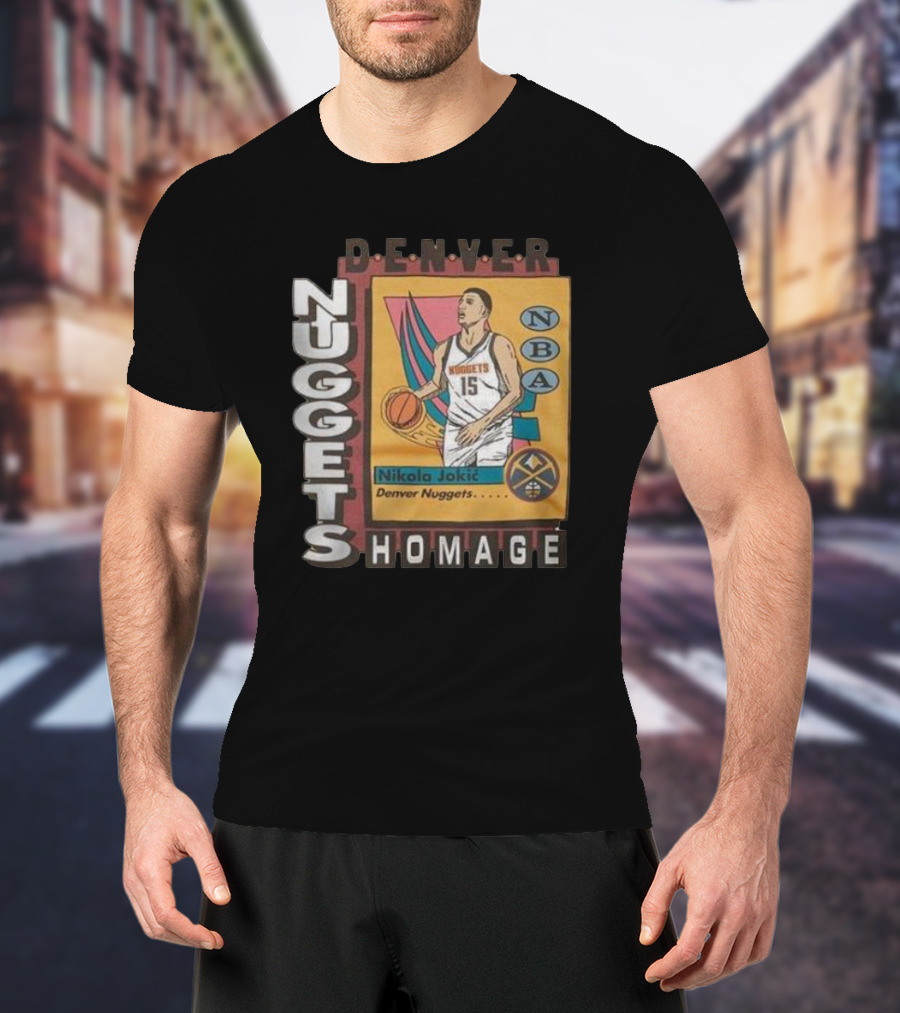 Denver Nuggets Nikola Jokic NBA Nuggets Homage Trading Card T-Shirt