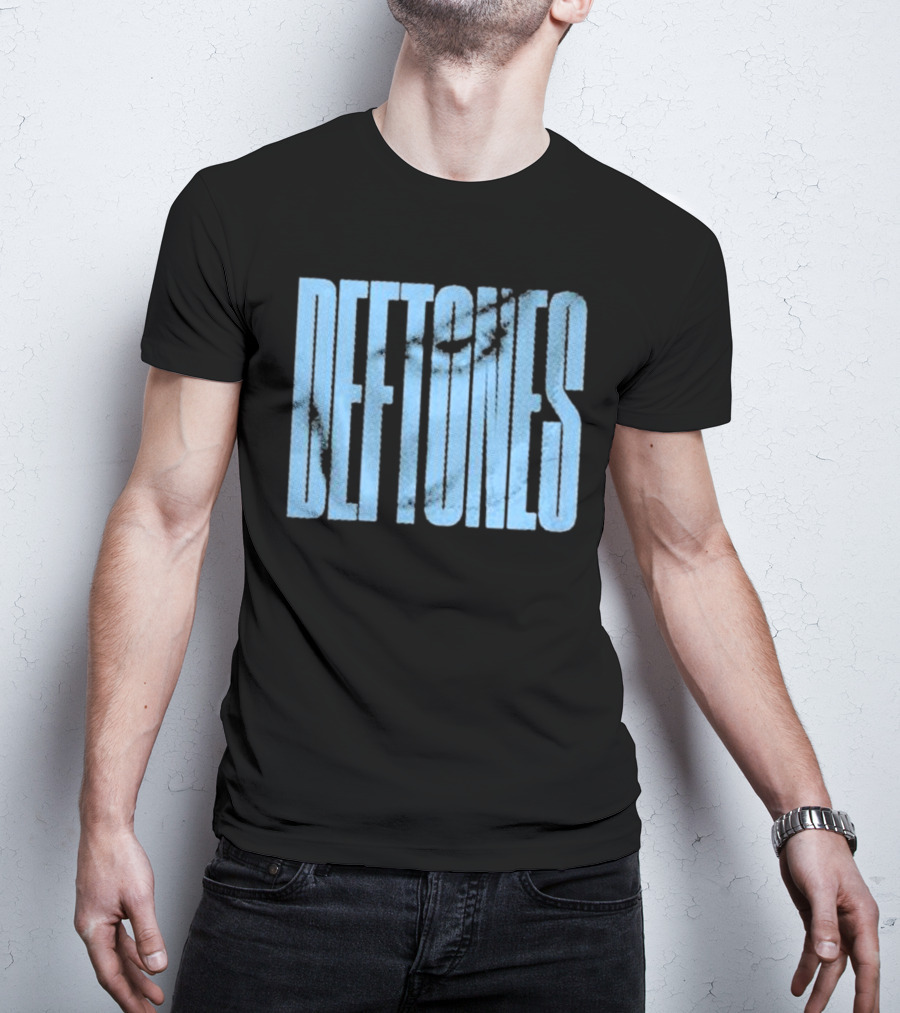 Deftones Around The Fur Blue Halftone Text T-Shirt