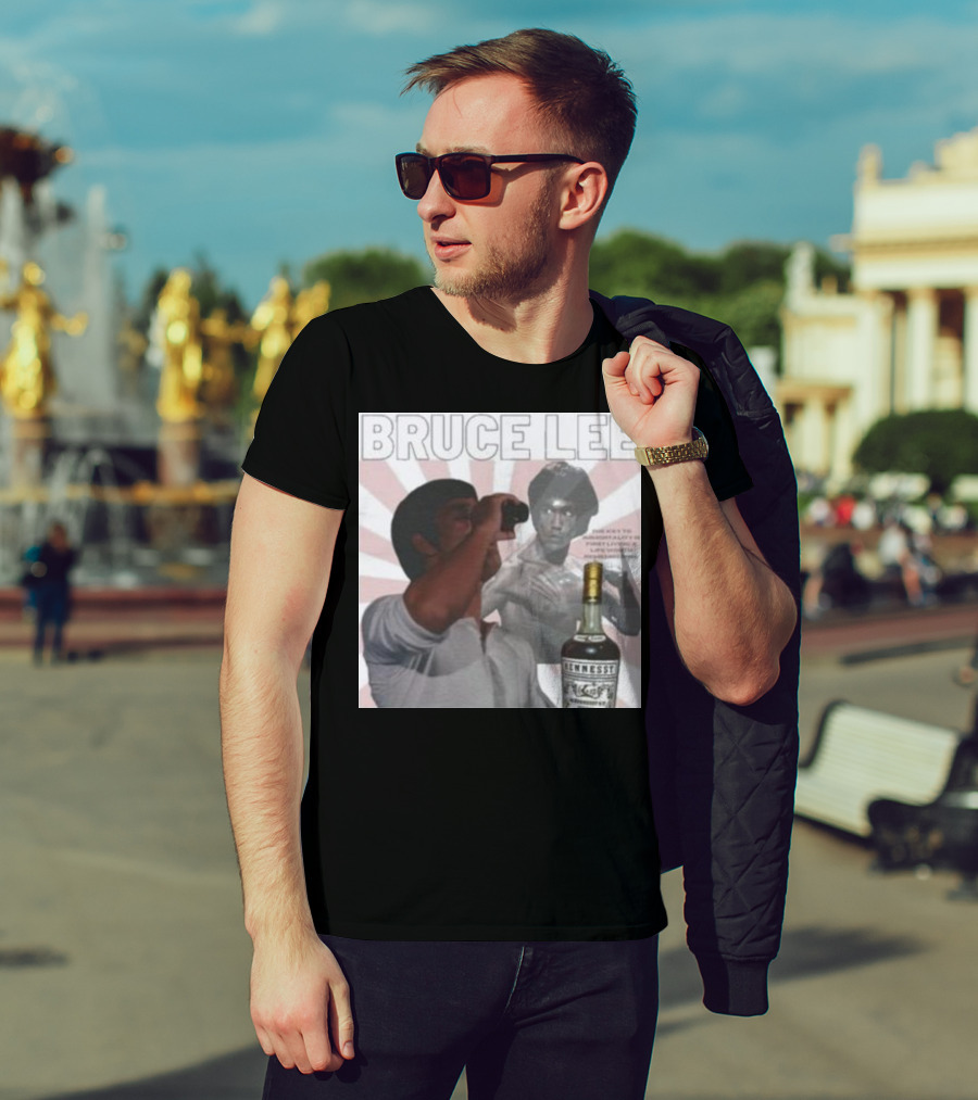 Bruce Lee Hennessy Drink Parody With Martial Arts Legend T-Shirt