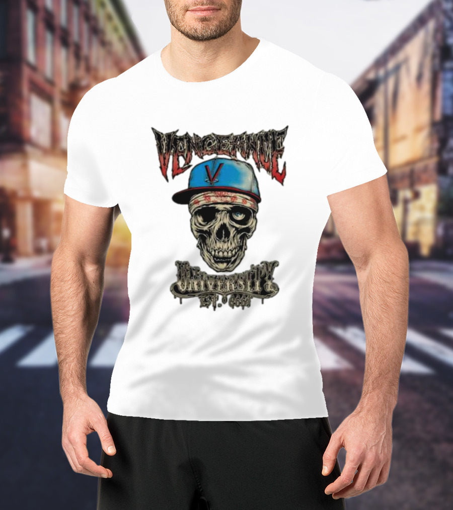 Vengeance University Zacky Vengeance Skull Cap Est 666 T-Shirt