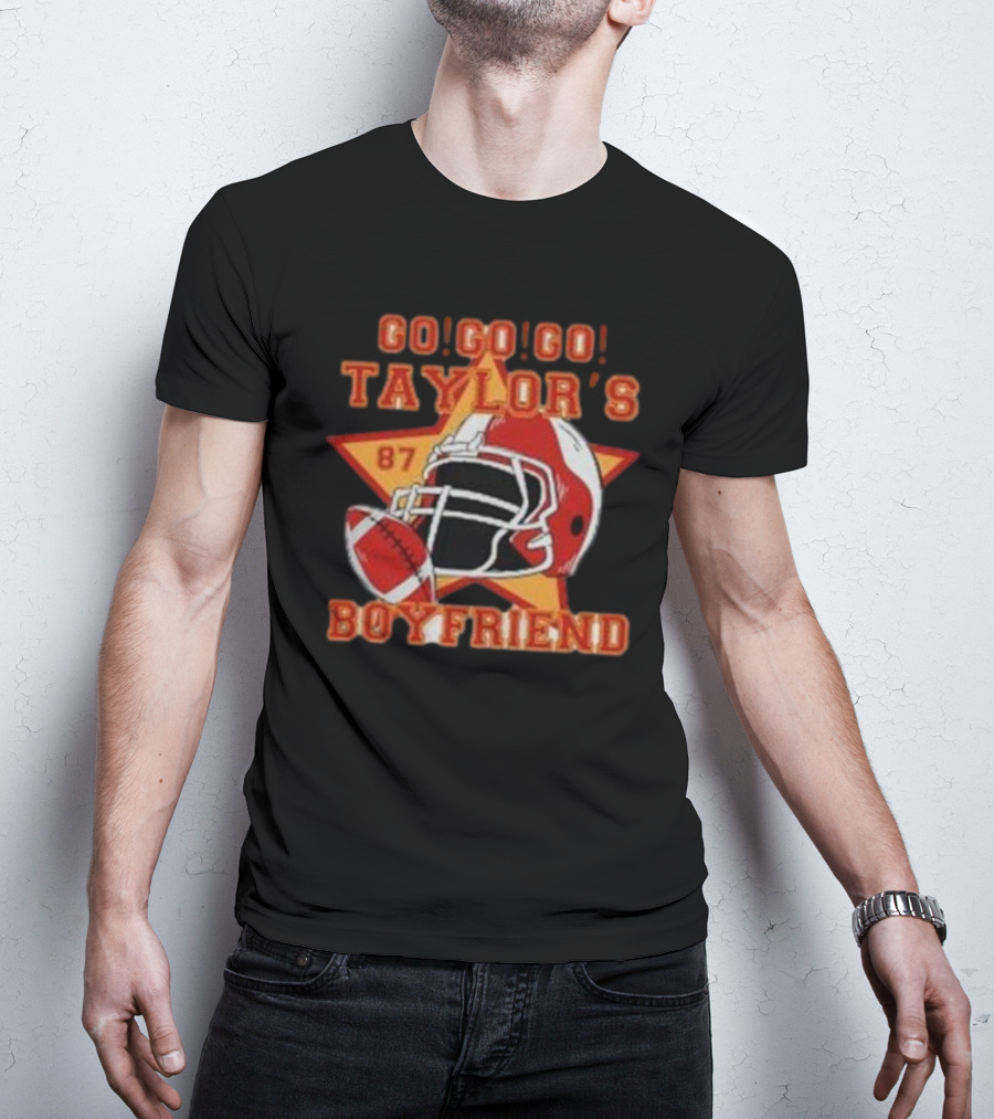 Go Go Go Taylor's Boyfriend 87 Football Helmet T-Shirt