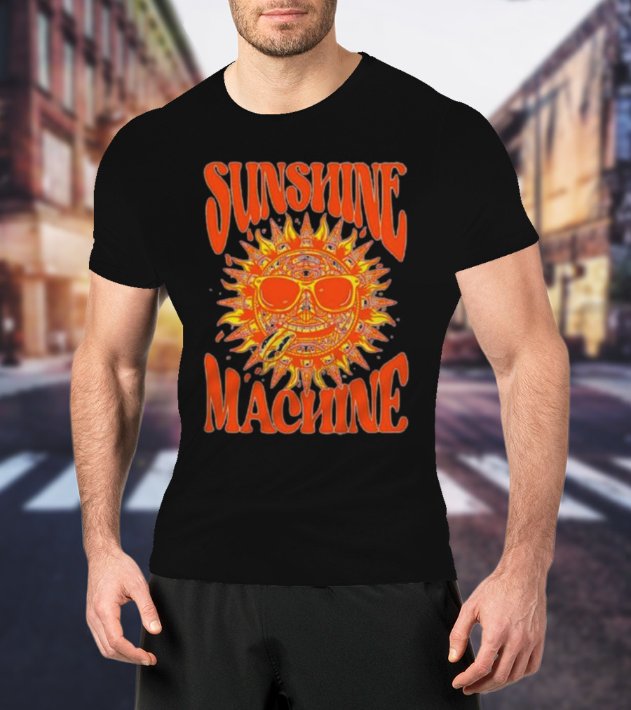 SUNSHINE MACHINE Smiling Sun With Sunglasses And Vibrant Colors T-Shirt