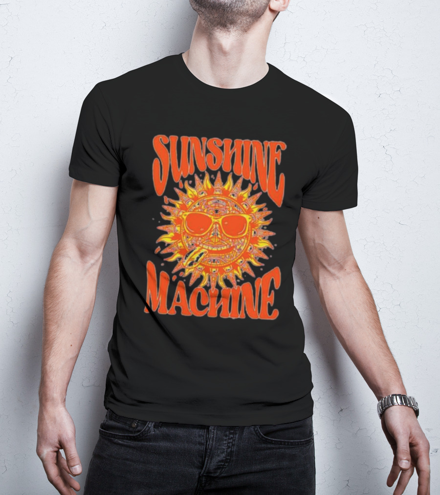 SUNSHINE MACHINE Smiling Sun With Sunglasses And Vibrant Colors T-Shirt