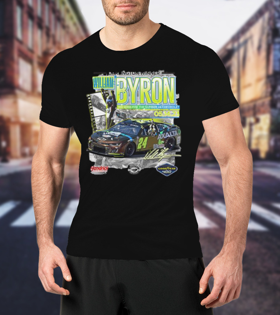 Darlington Winner William Byron 100 Wins Number 24 Chevrolet Axalta Goodyear 400 05.14.23 T-Shirt